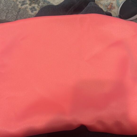 Mori Lee Coral Bridesmaid Dress with Lace Peplum top - Picture 9 of 11